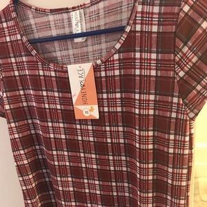 NWT honey and lace Oakland t  pink plaid
